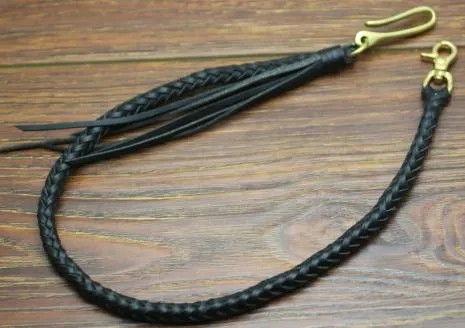 Cool Men's Leather Braided Biker Wallet Chain Pants Chain Wallet Chain For Men