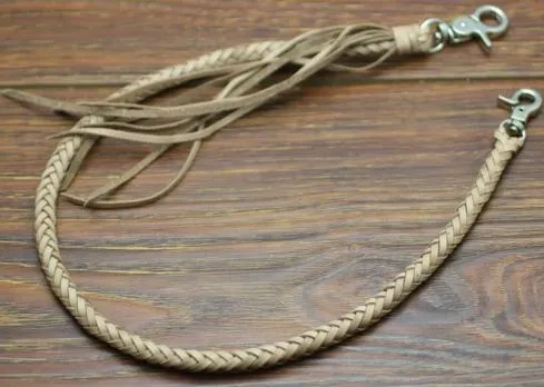 Cool Men's Leather Braided Biker Wallet Chain Pants Chain Wallet Chain For Men