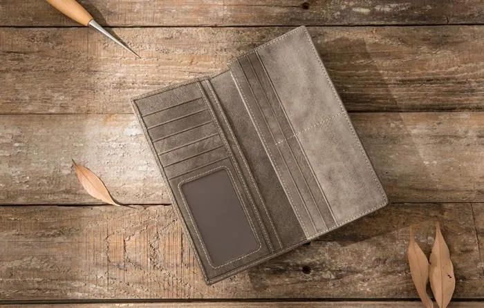 Cool Mens long Wallet Leather Vintage Wallet Long Wallets for Men