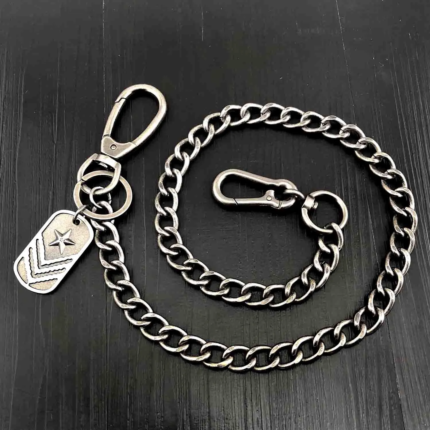 Cool Silver Tag Long Mens Pants Chain Military Tag Wallet Chain jeans chain jean chains For Men
