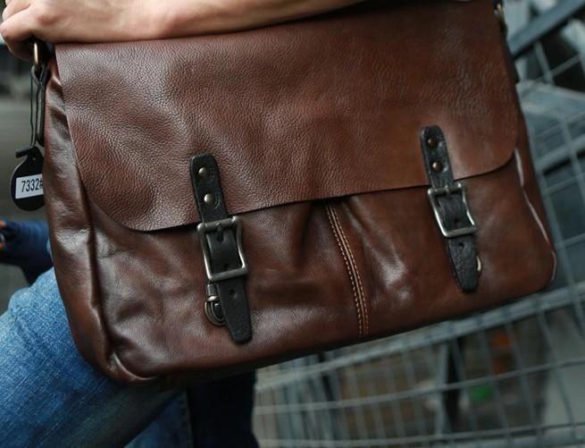 Cool Handmade Vintage Leather Mens Messenger Bags Shoulder Bag for men