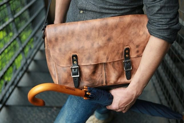 Cool Handmade Vintage Leather Mens Messenger Bags Shoulder Bag for men