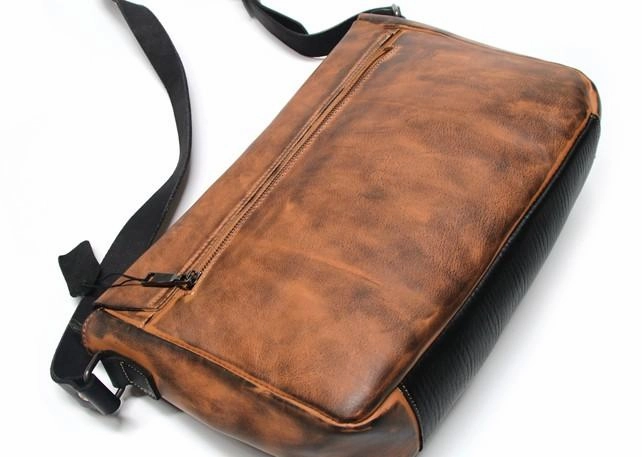 Cool Handmade Vintage Leather Mens Messenger Bags Shoulder Bag for men