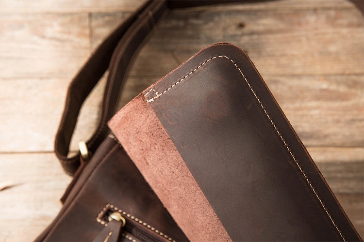 Cool Leather Black Mens Side Bag Messenger Bags Vintage Courier Bag for Men