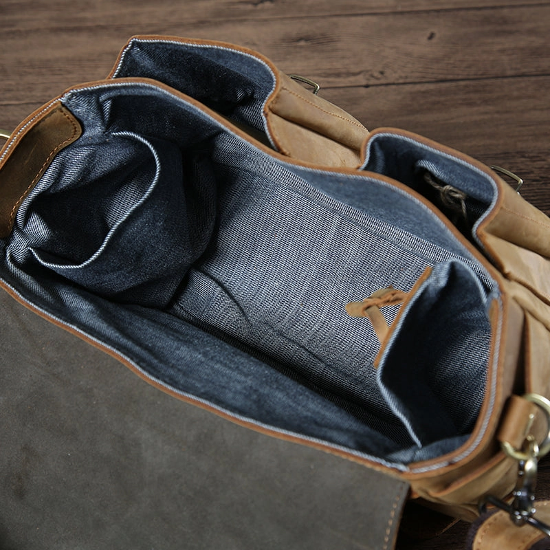Cool leather men Camera bag messenger bags vintage shoulder bag for men