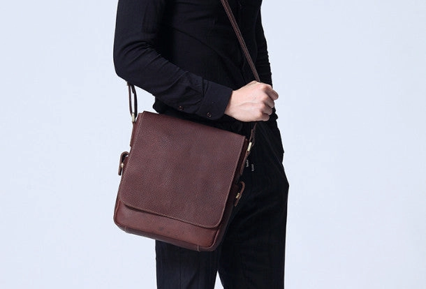 Cool leather men Small messenger bags shoulder bag