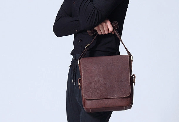 Cool leather men Small messenger bags shoulder bag