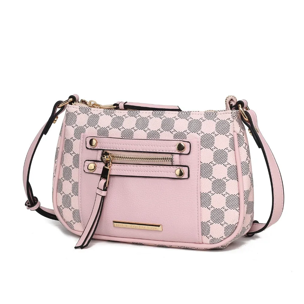 Essie Circular Print Vegan Leather Womens Crossbody by Mia K