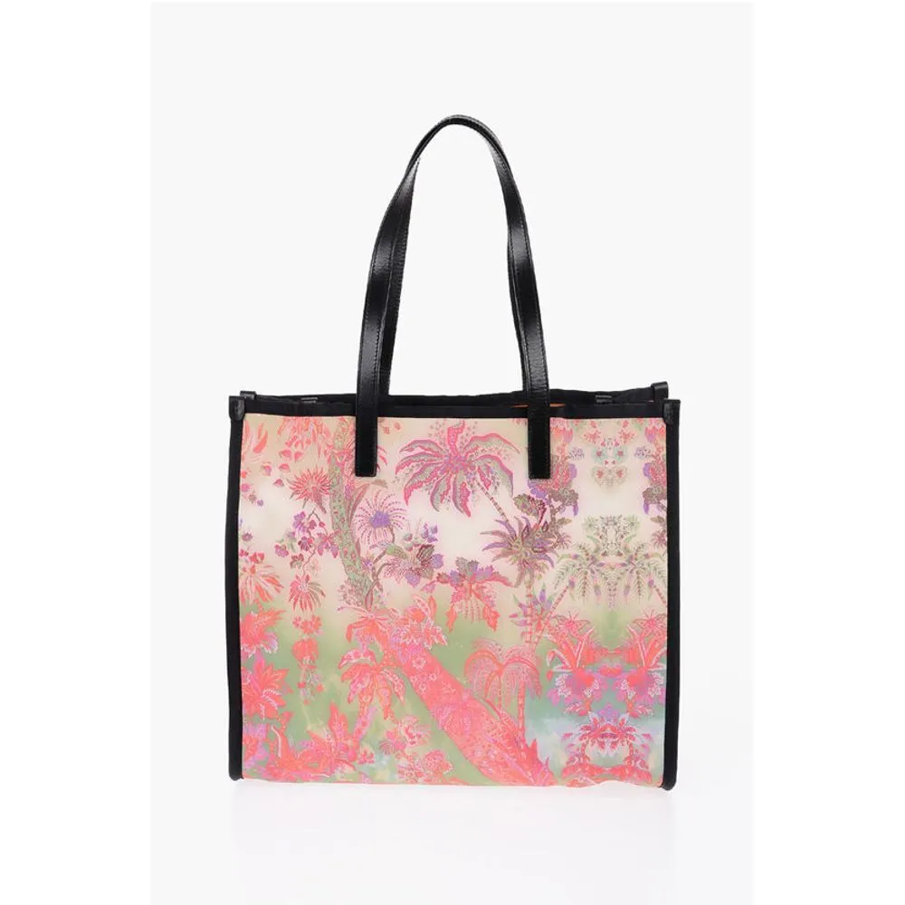 Etro Floral Patterned Tote Bag with Leather Trims