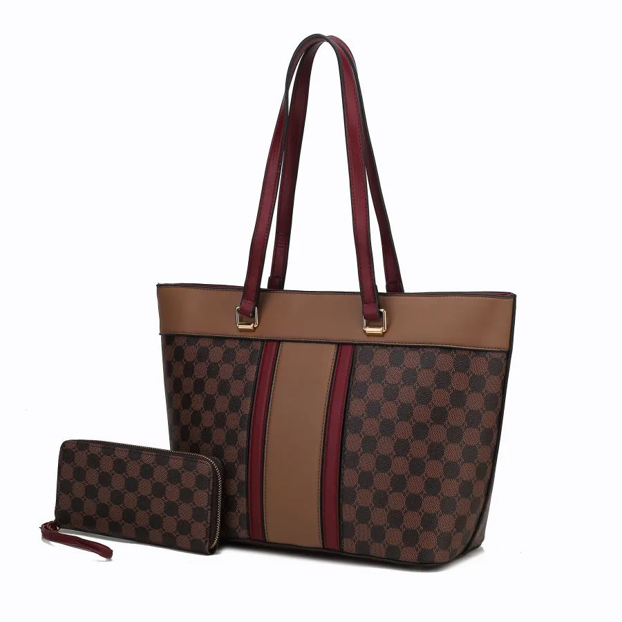 Fabiola Vegan Leather Womens Tote Bag with wallet -2 piece set