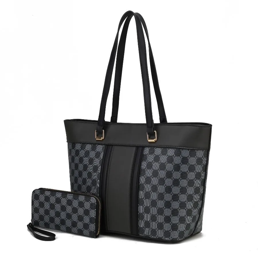 Fabiola Vegan Leather Womens Tote Bag with wallet -2 piece set