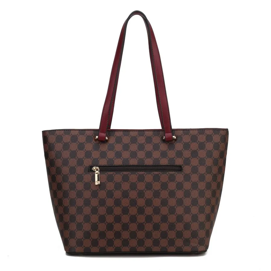 Fabiola Vegan Leather Womens Tote Bag with wallet -2 piece set