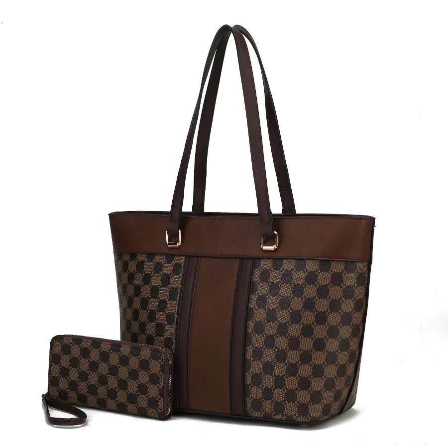 Fabiola Vegan Leather Womens Tote Bag with wallet -2 piece set