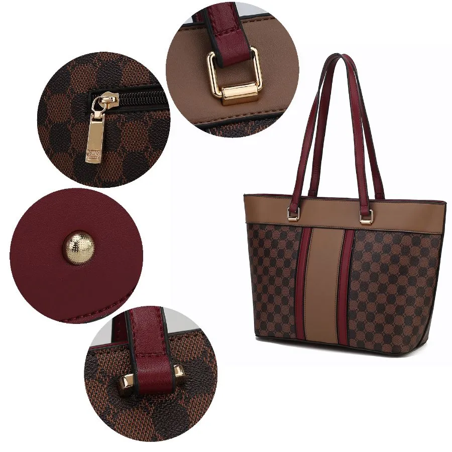 Fabiola Vegan Leather Womens Tote Bag with wallet -2 piece set