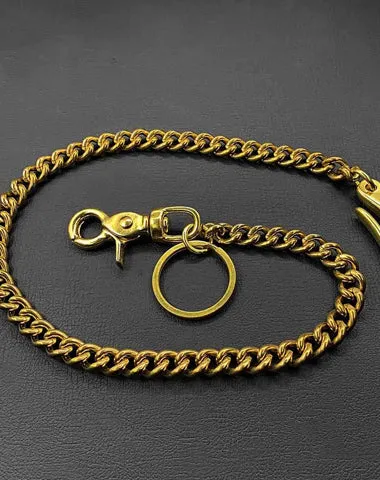 Fashion Brass 19" Mens Pants Chain Wallet Chain Long Motorcycle Wallet Chain for Men