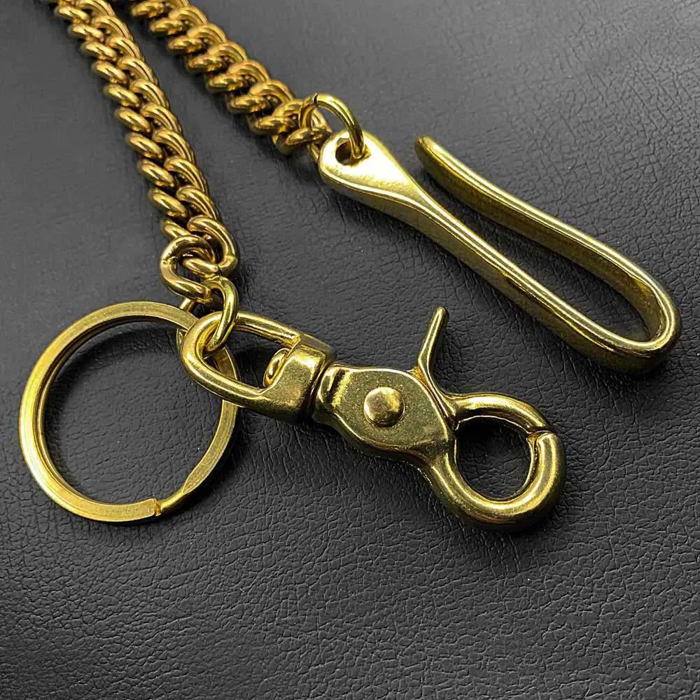 Fashion Brass 19" Mens Pants Chain Wallet Chain Long Motorcycle Wallet Chain for Men