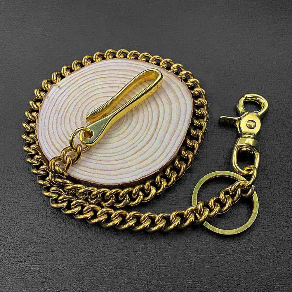 Fashion Brass 19" Mens Pants Chain Wallet Chain Long Motorcycle Wallet Chain for Men