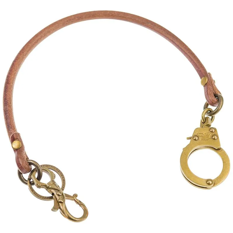 Fashion Men's Handmade Pure Brass Leather Rope Key Chain Pants Chains Biker Wallet Chain For Men