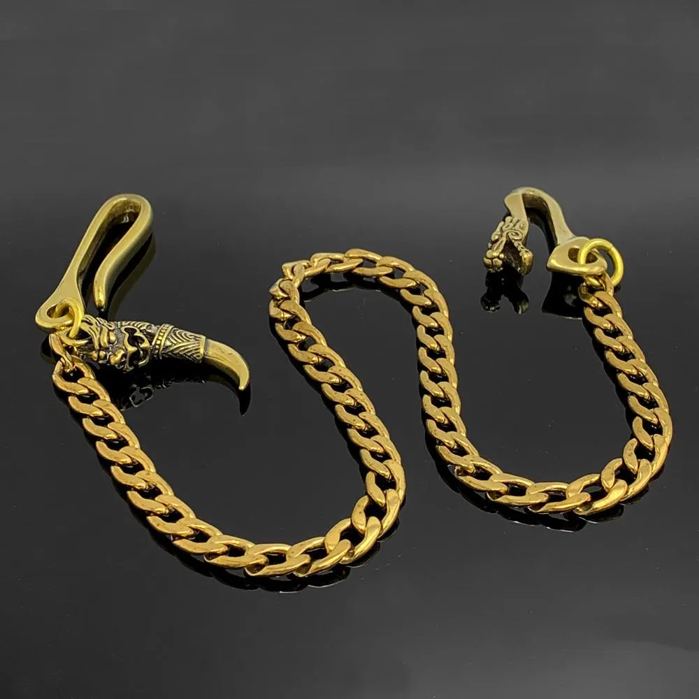 Fashion Pure Brass 18" Dragon Hooks Pants Chain Wallet Chain Motorcycle Wallet Chain for Men