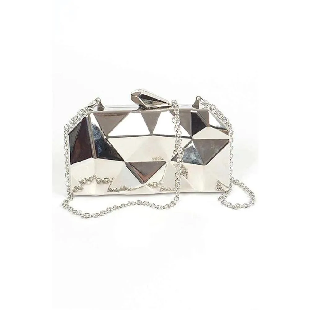 FASHNZFAB Shinny Iconic Edgy Box Clutch