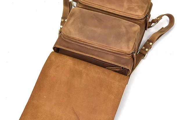 Genuine Leather Mens Cool Backpack Briefcase Bag Travel Bag Hiking Bag For Mens