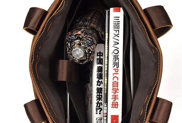 GENUINE LEATHER MENS Vintage Brown COOL MESSENGER BAG BRIEFCASE WORK BAG BUSINESS BAG FOR MEN