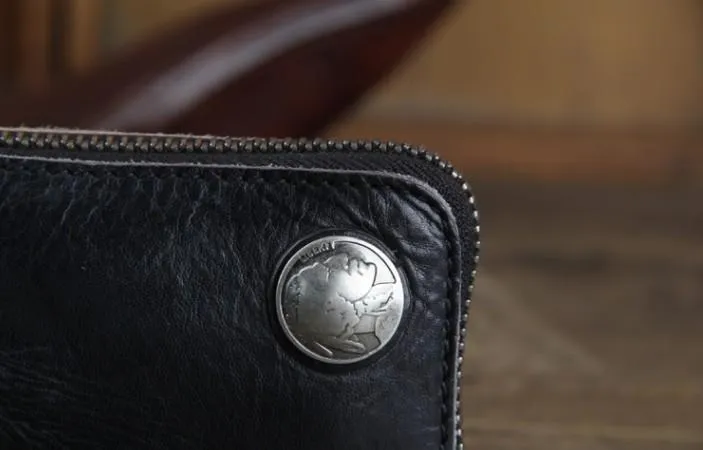 Handamde Genuine Leather Mens Cool Key Wallet Card Slim Wallet Key Holder Car Key Case for Men