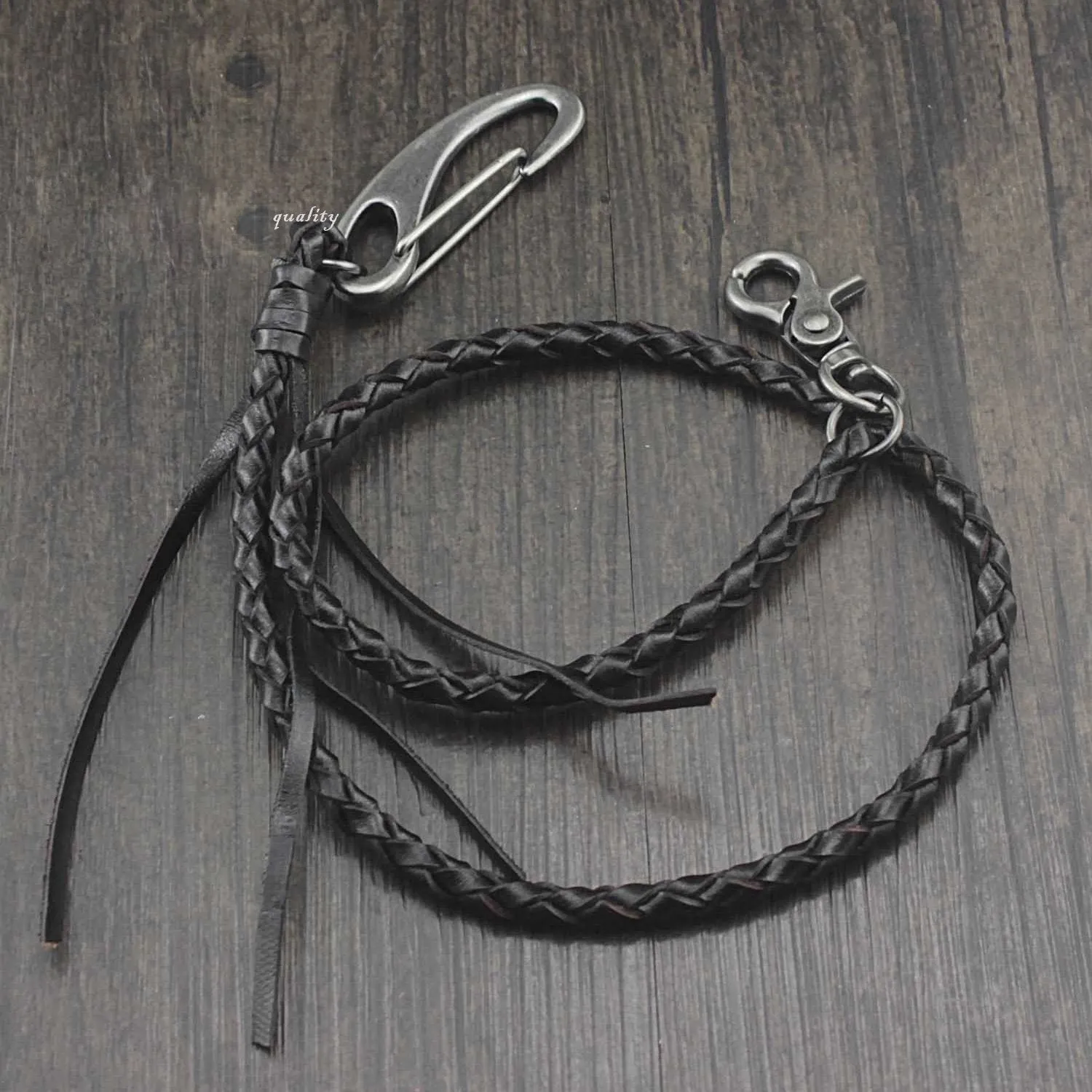Handmade Braided Leather Punk Rock Cool Wallets Chain Biker Trucker Wallets Chain Trucker Wallet Chain for Men