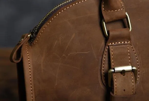 Handmade Cool leather mens Shoulder Briefcases vintage laptop Briefcase Business Briefcase