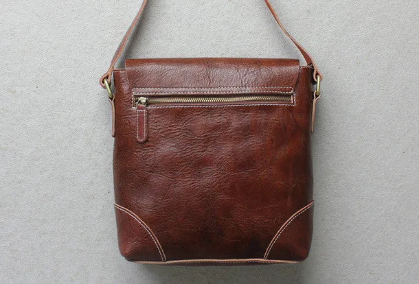 Handmade leather Briefcases men messenger Coffee small shoulder bag vintage bag for him