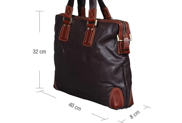 Handmade leather men Briefcase messenger vintage shoulder laptop bag vintage bag