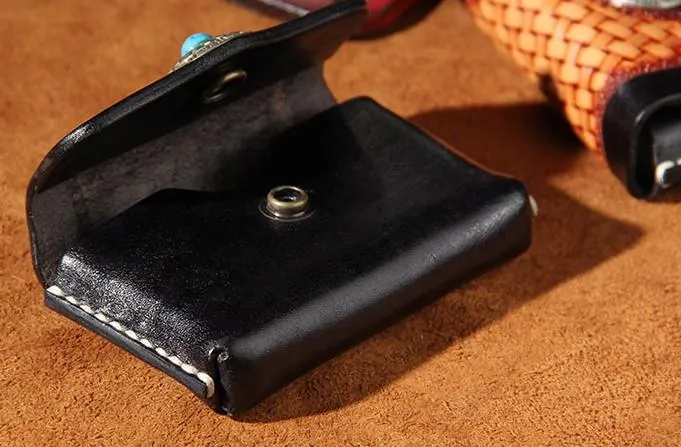 Handmade Leather Mens Card Wallet Holder Small Card Wallet for Men