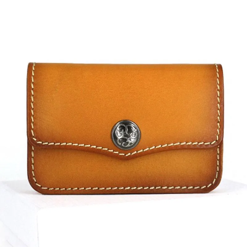 Handmade Leather Mens Change Wallet Card Wallet Front Pocket Wallets Small Wallets for Men