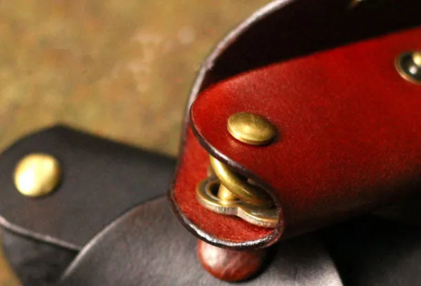 Handmade Leather Mens Cool Key Wallet Key Holder Car Key Case for Men
