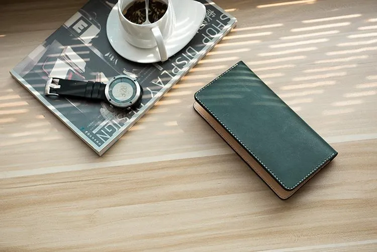 Handmade Leather Mens Long Wallet Cool Leather Wallet Long Wallets for Men