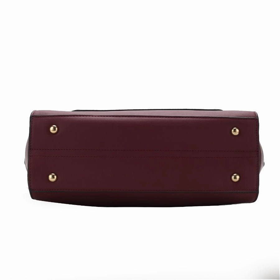 Isla Crocodile Embossed Vegan Leather Womens Satchel Bag with wallet -2 pieces