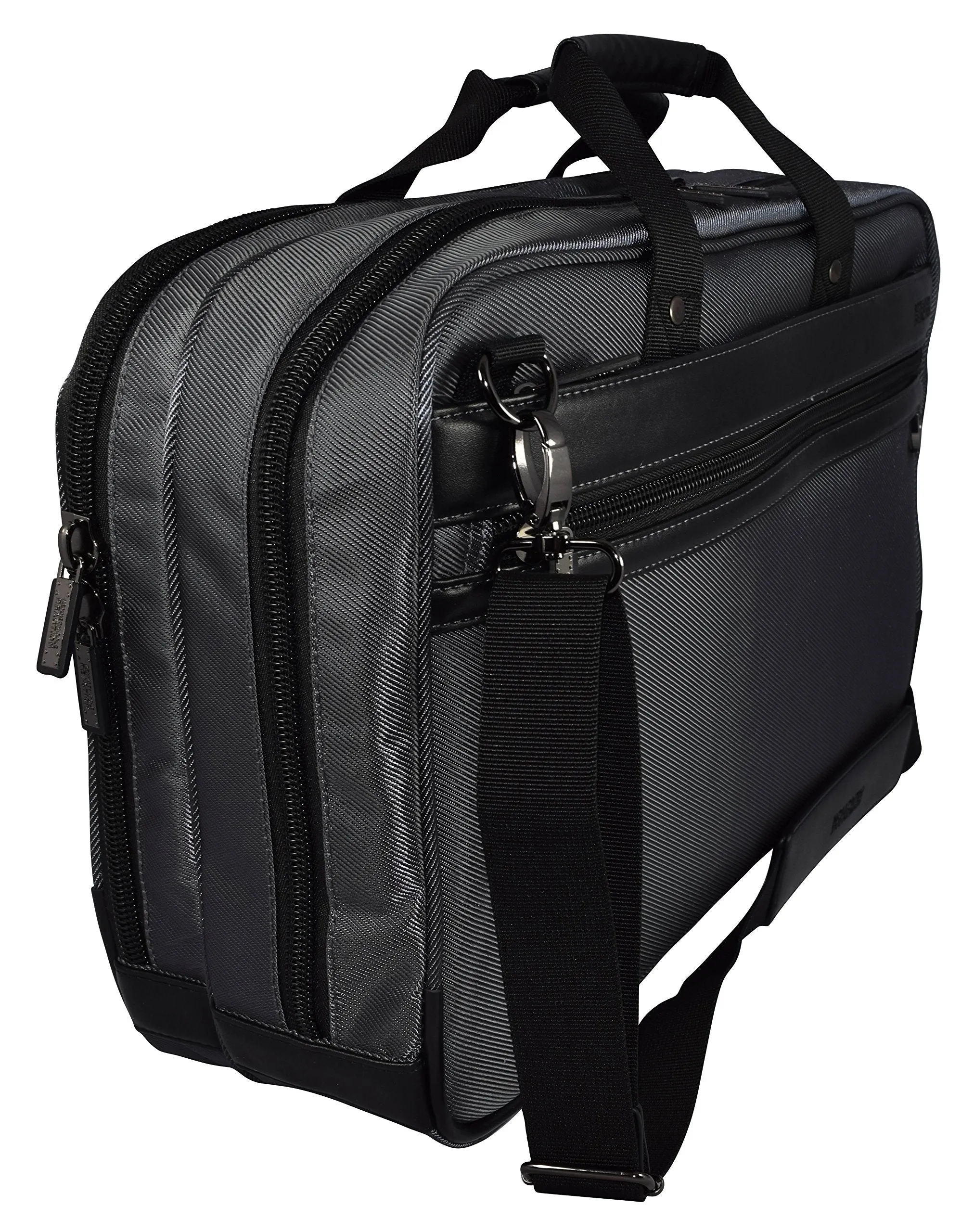 Kenneth Cole 17.3" Top Zip Portfolio/Computer Case Black-Charcoal