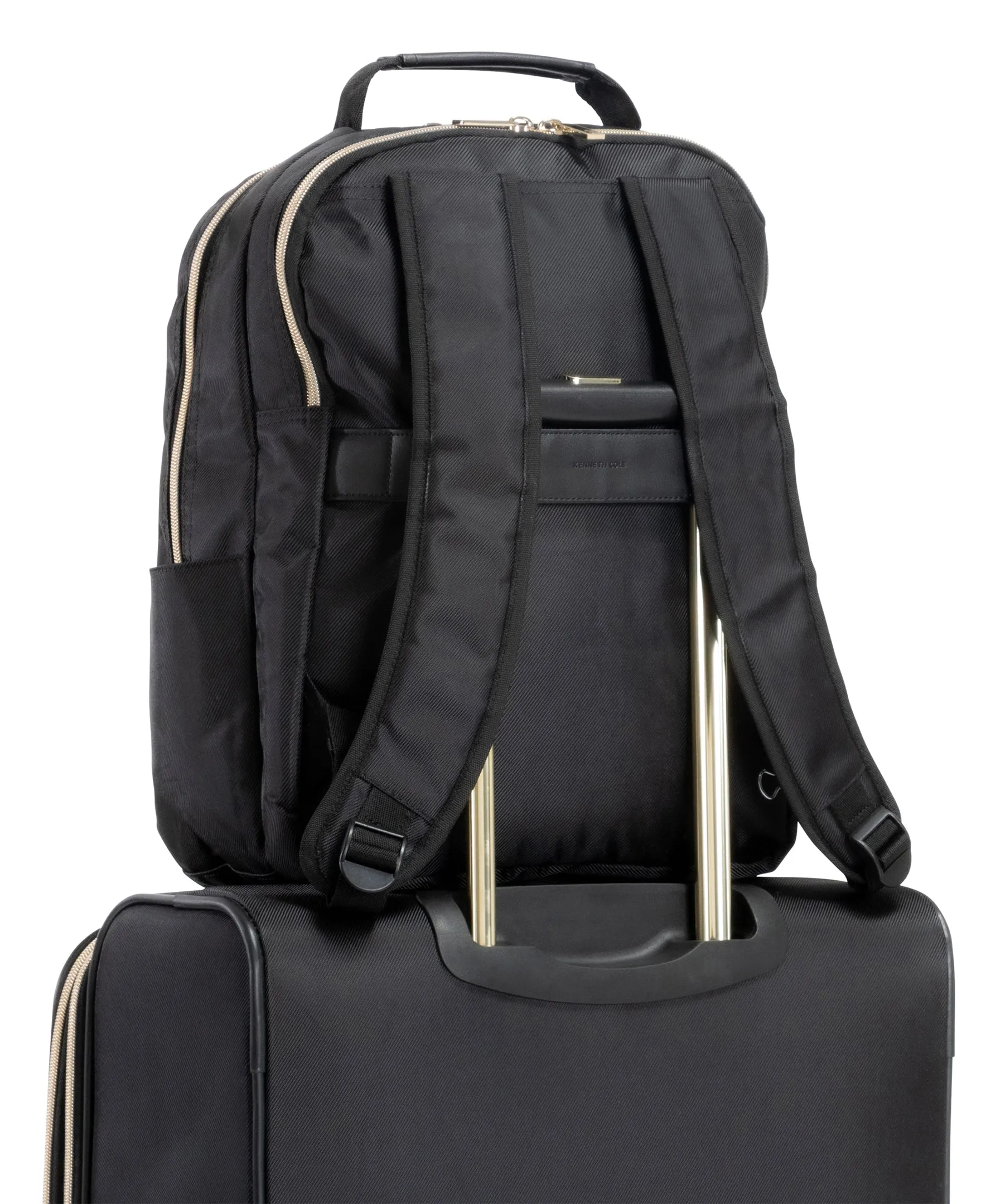 Kenneth Cole Reaction Women's Chelsea Chevron Softside 8-Wheel Expandable Luggage & Chelsea Backpack 2-Piece Bundle (20" Carry-On & Backpack)