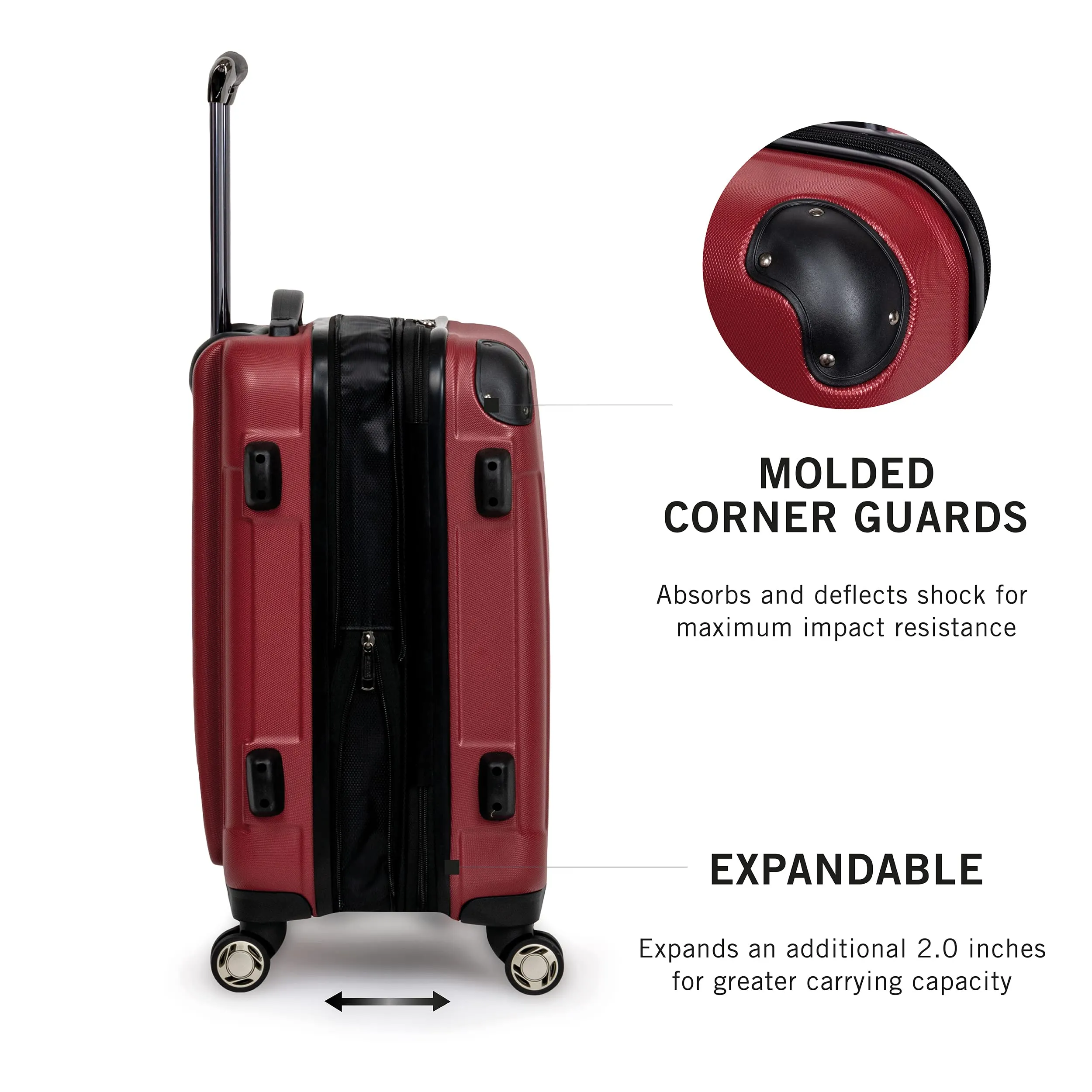 Kenneth Cole Renegade 3 Piece Set (20", 24", & 28") Hardside Expandable Luggage Set