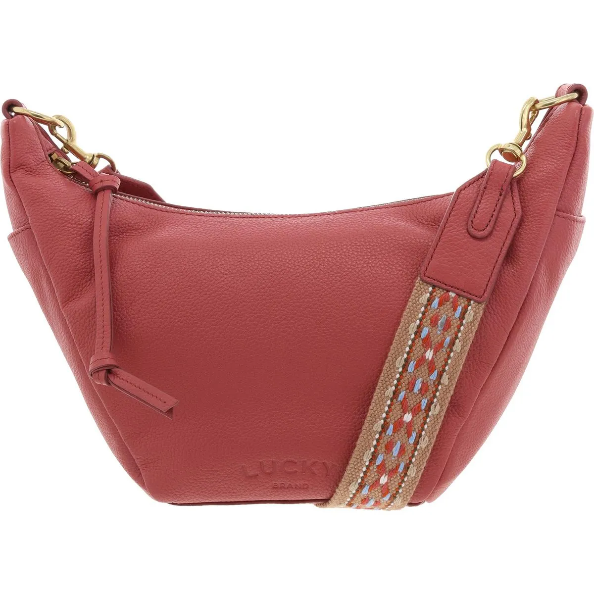 Laya Womens Pebbled Leather Crossbody Handbag
