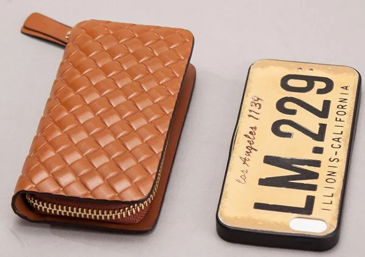 Leather Braided Men Small Key Wallet Bifold Small Keyring Wallet for Men