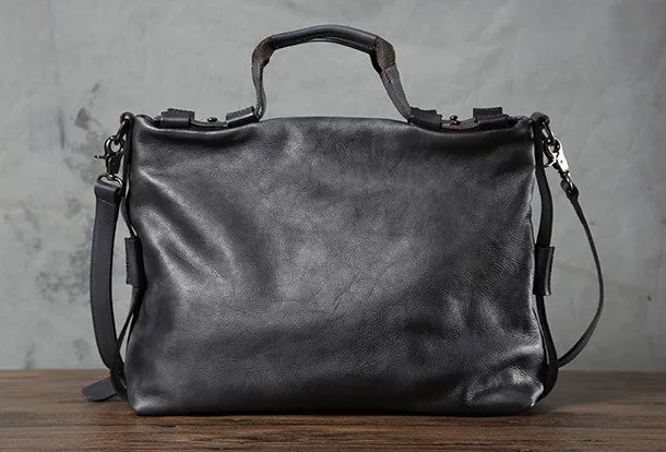 Leather mens Briefcase Shoulder laptop bag Business Bag for Men