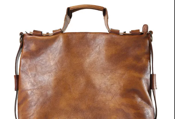 Leather mens Briefcase Shoulder laptop bag Business Bag for Men