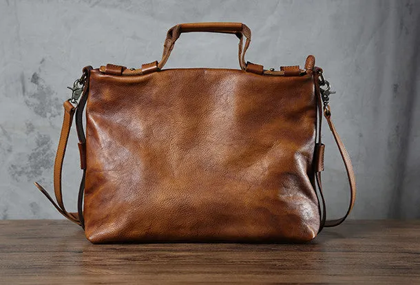 Leather mens Briefcase Shoulder laptop bag Business Bag for Men
