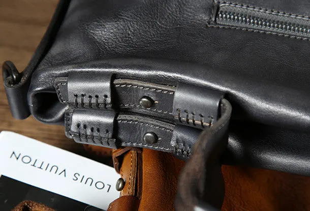 Leather mens Briefcase Shoulder laptop bag Business Bag for Men