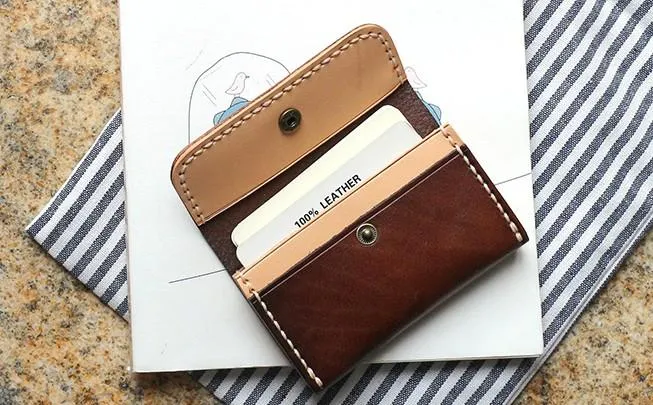 Leather Mens Card Wallet Front Pocket Wallets Small Slim Wallets Change Wallet for Men