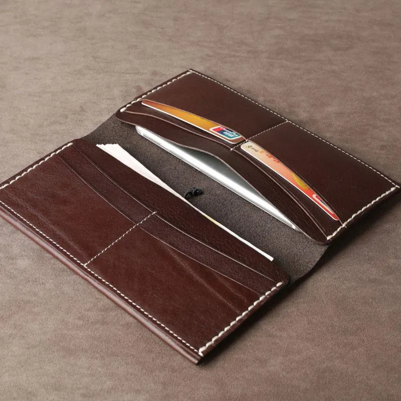 Leather Mens Cool Long Leather Wallet Phone Clutch Wallet for Men