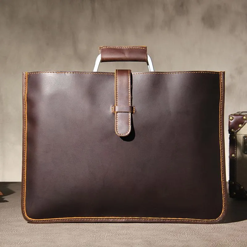 Leather Mens Vintage Briefcase Handbag Work Bag Business Bag Laptop Bag for men