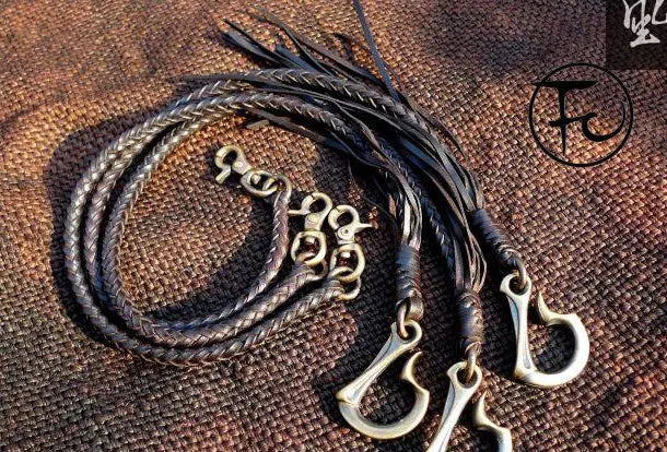 Leather trucker wallet biker wallet Chain for chain wallet biker wallet with dragon hook