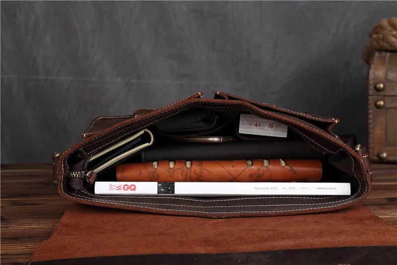 Leather Vintage Mens Briefcase Lawyer Briefcase Laptop Briefcase Business Briefcase For Men